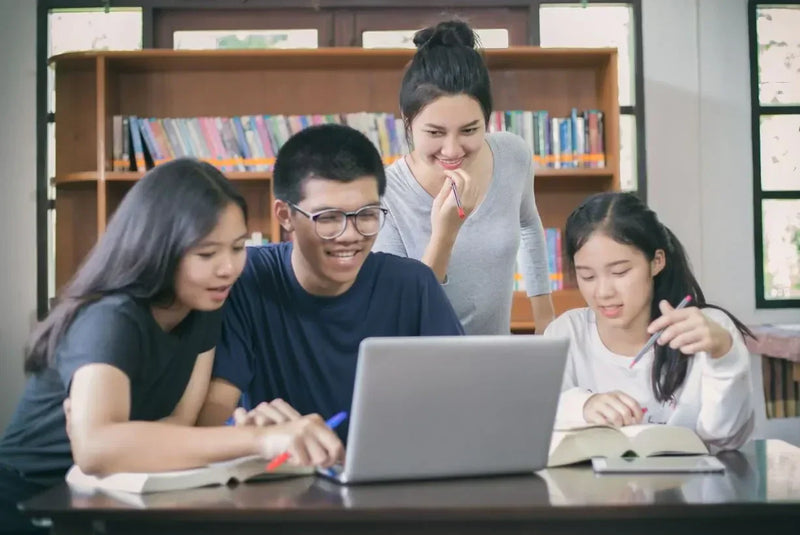 students in a chemistry tuition center in Singapore